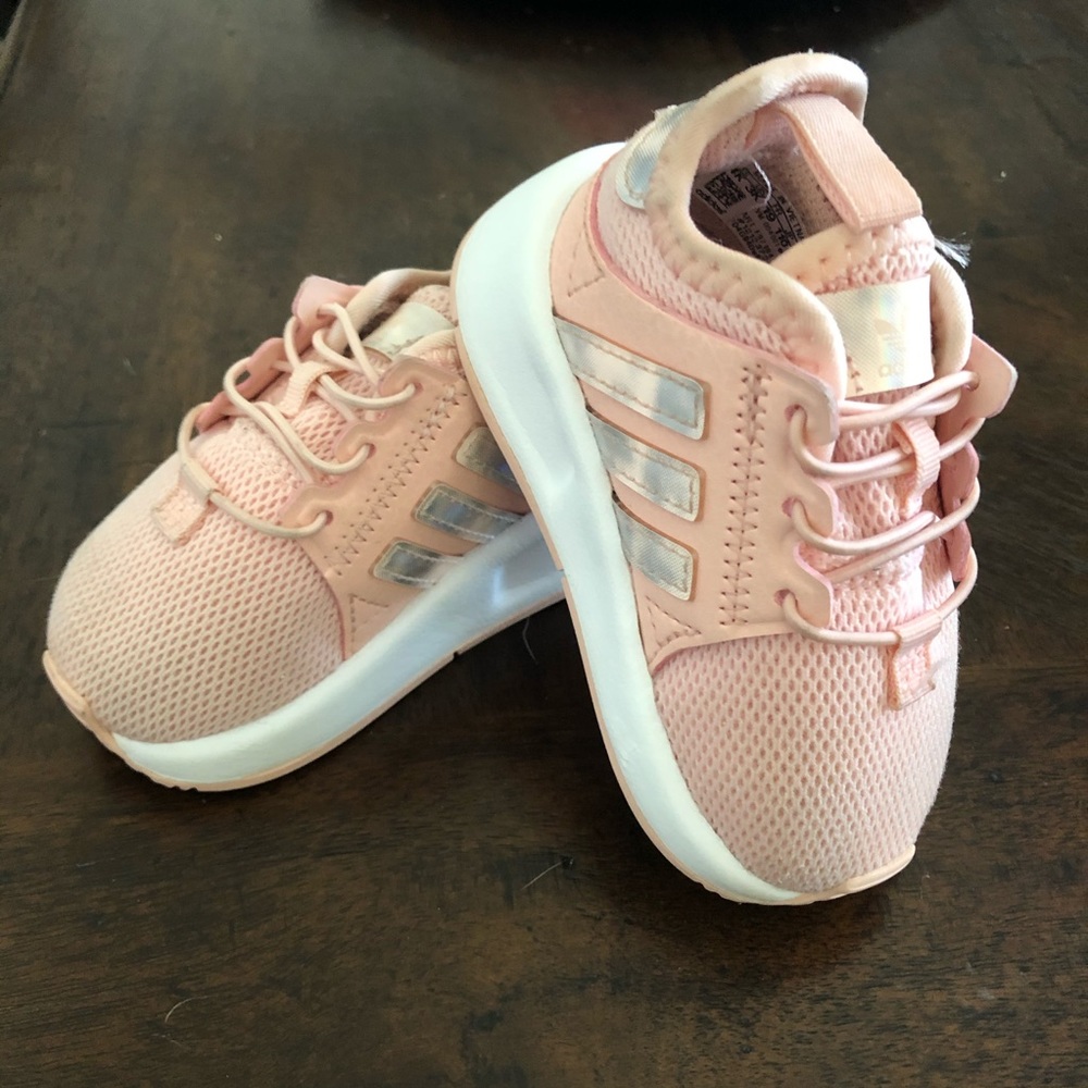 Adidas pink holographic shoes!